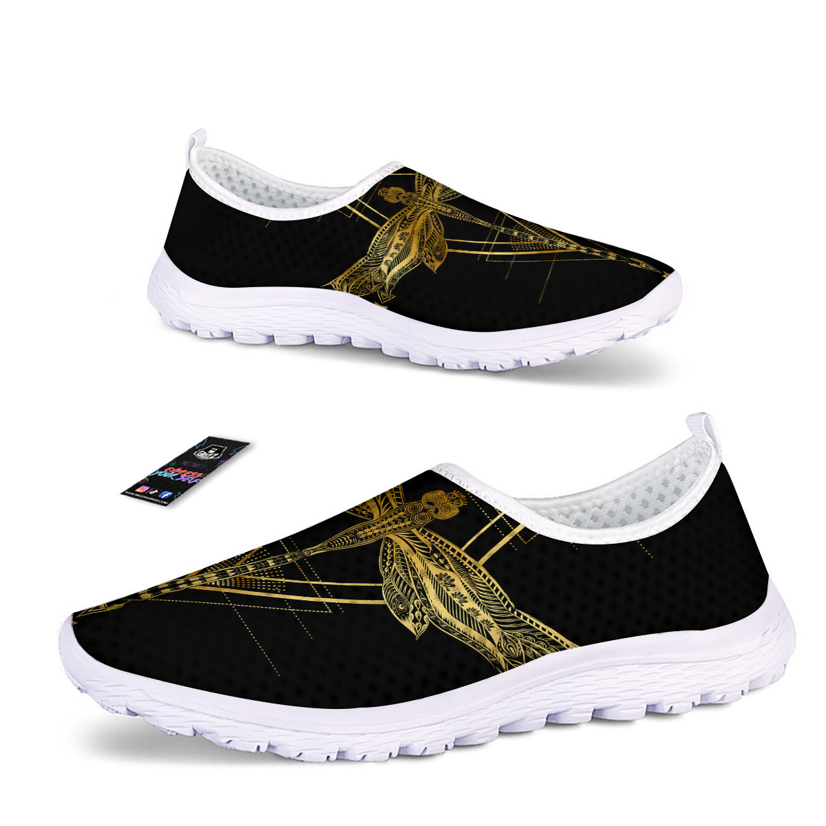 Dragonfly Boho Spiritual Print Nurse Shoes-grizzshop