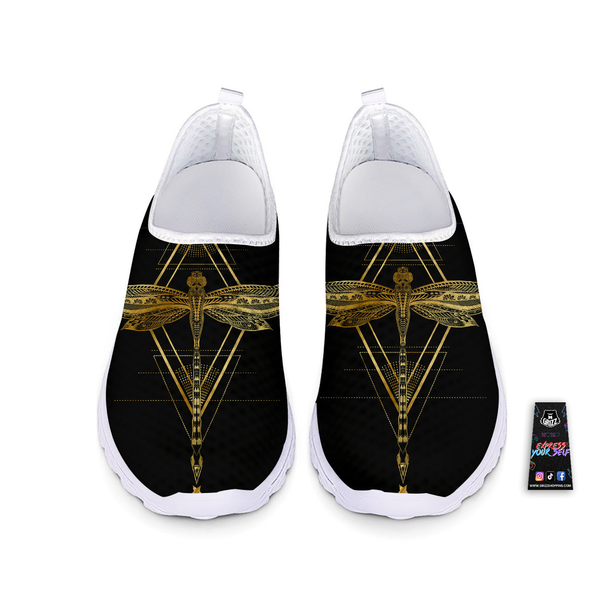 Dragonfly Boho Spiritual Print Nurse Shoes-grizzshop