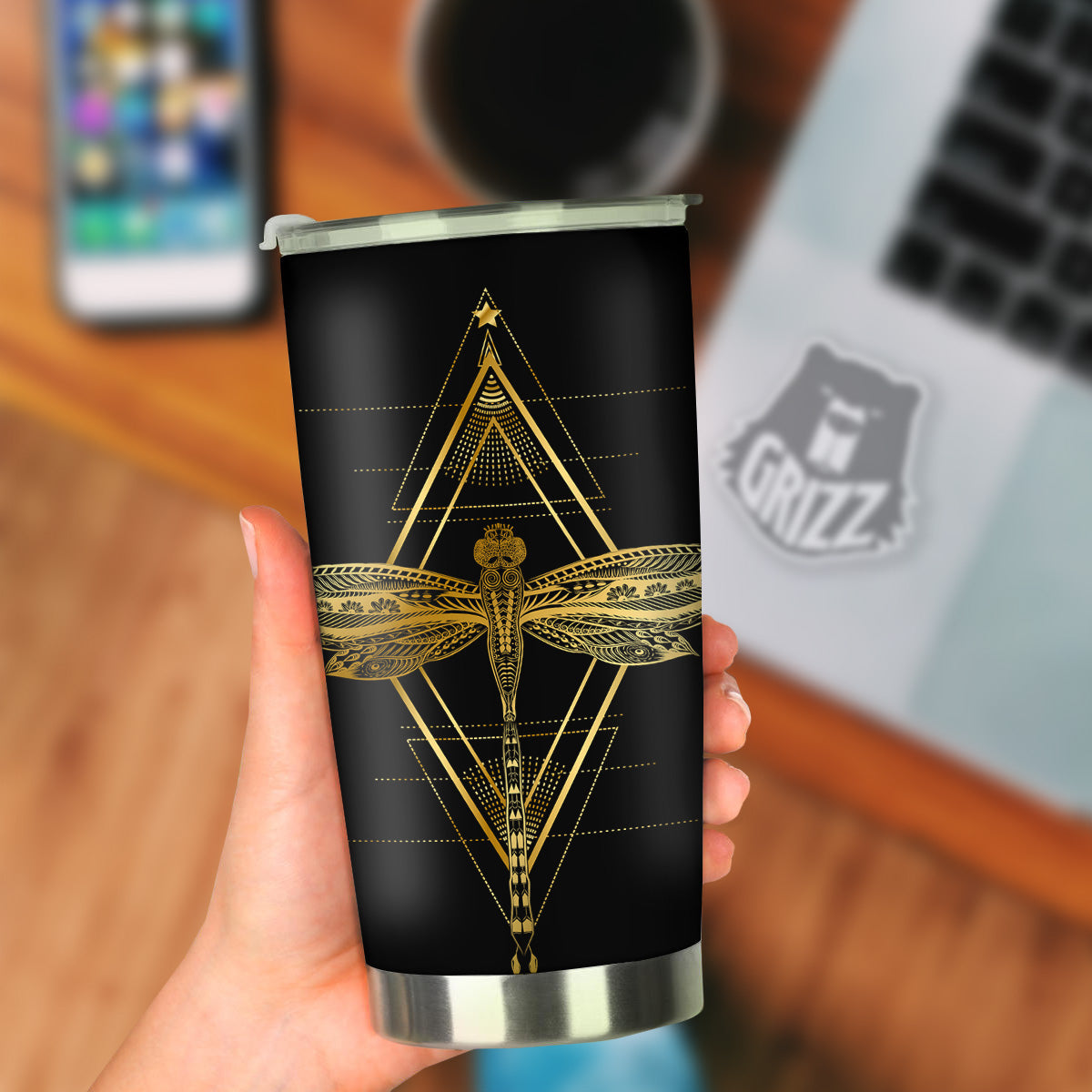 Dragonfly Boho Spiritual Print Tumbler-grizzshop