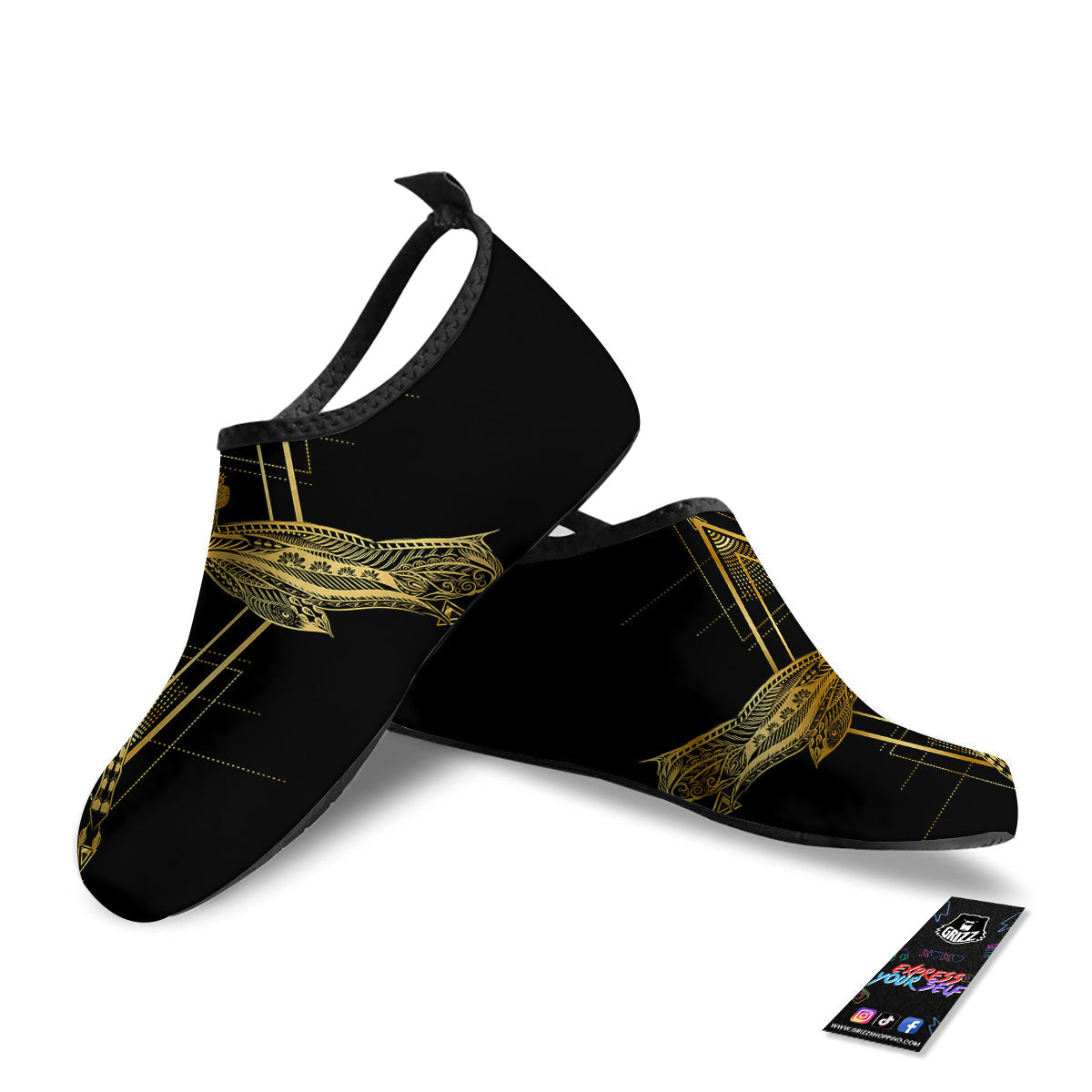 Dragonfly Boho Spiritual Print Water Shoes-grizzshop