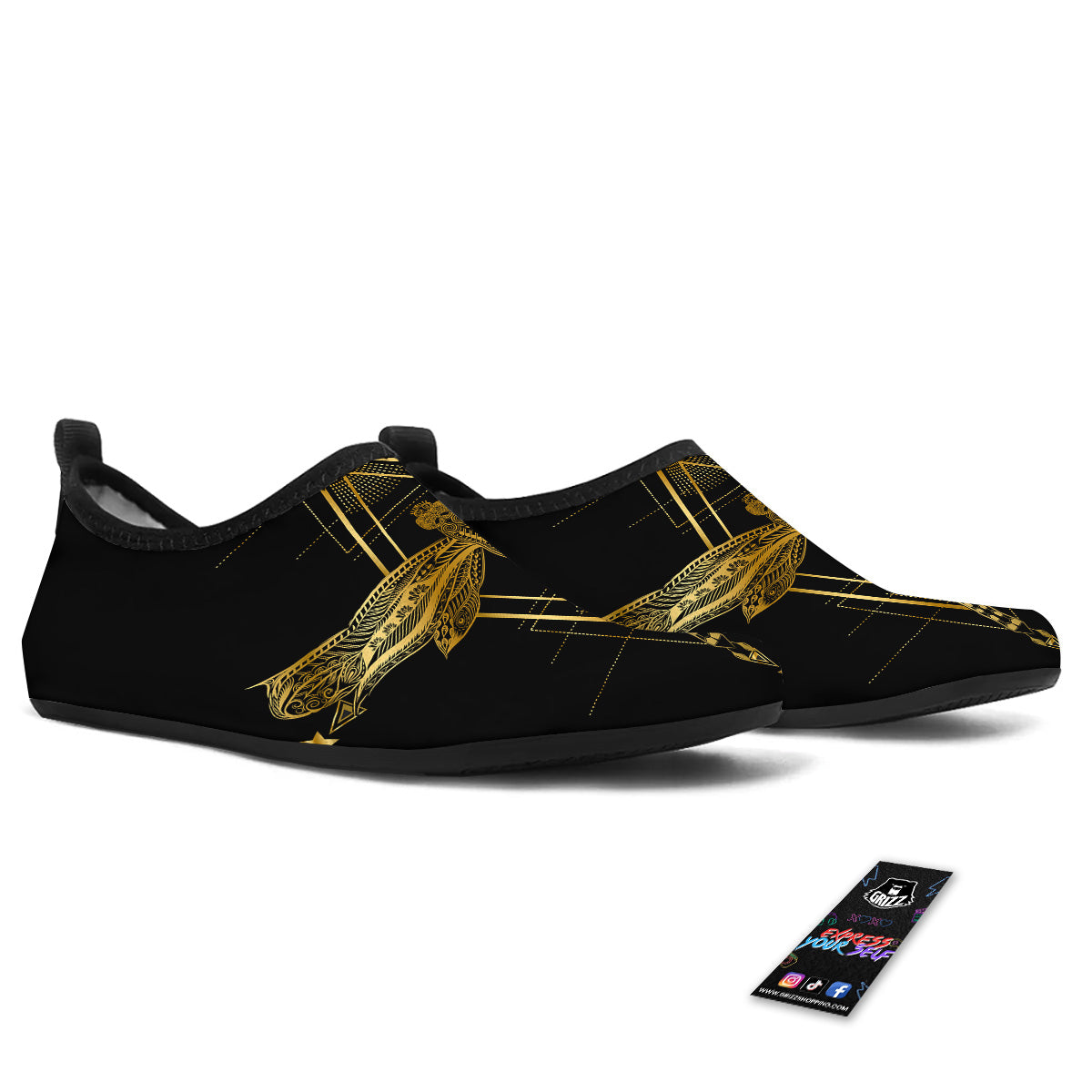 Dragonfly Boho Spiritual Print Water Shoes-grizzshop