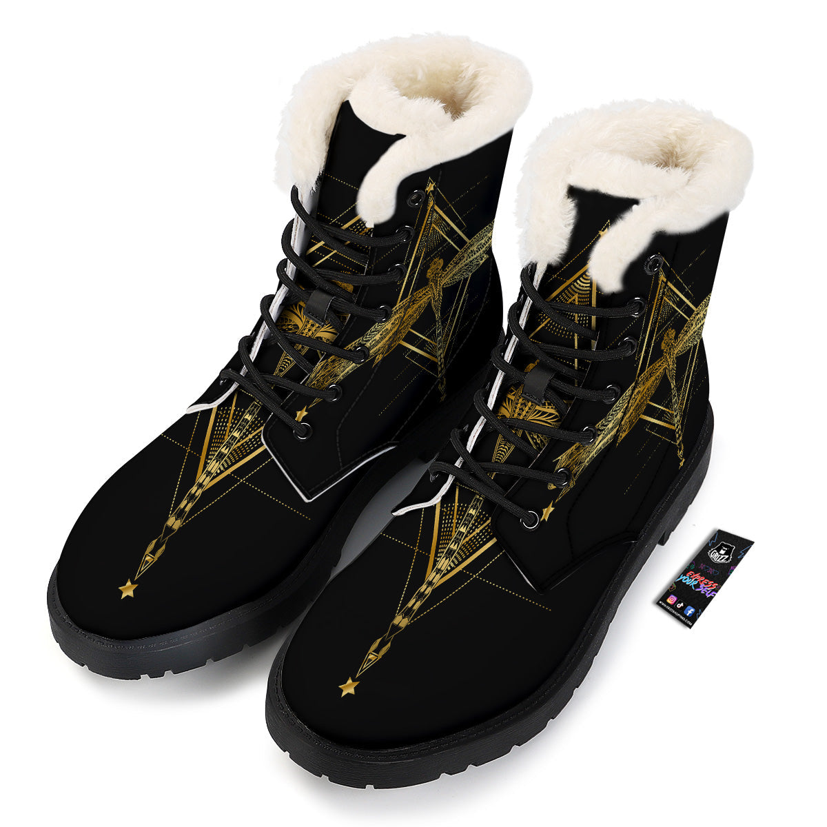 Dragonfly Boho Spiritual Print Winter Boots-grizzshop