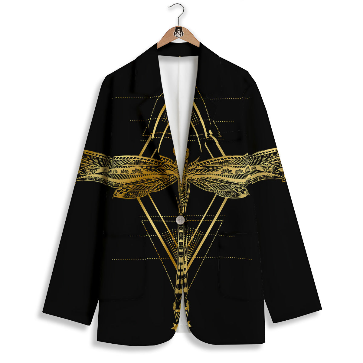 Dragonfly Boho Spiritual Print Women's Blazer-grizzshop