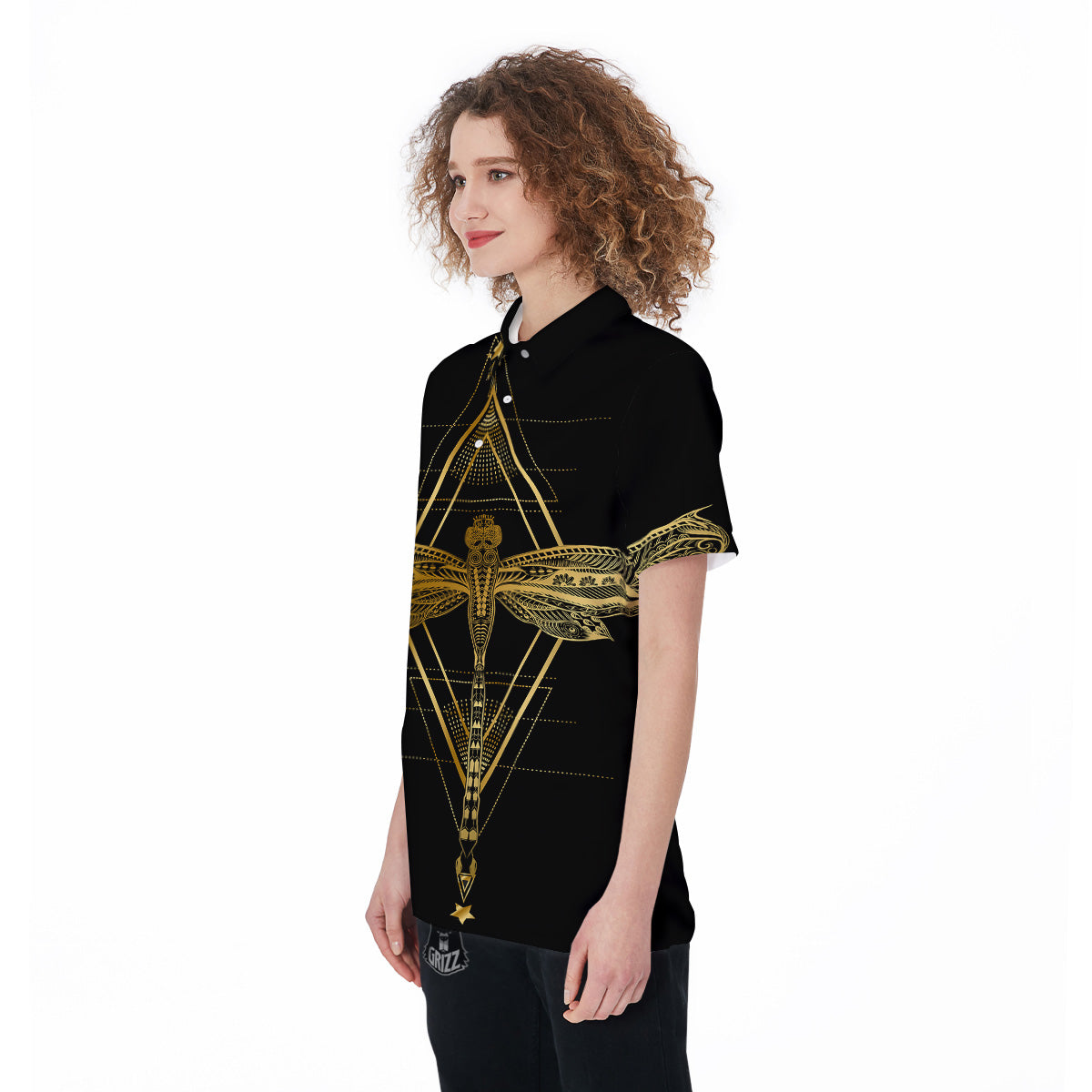 Dragonfly Boho Spiritual Print Women's Golf Shirts-grizzshop
