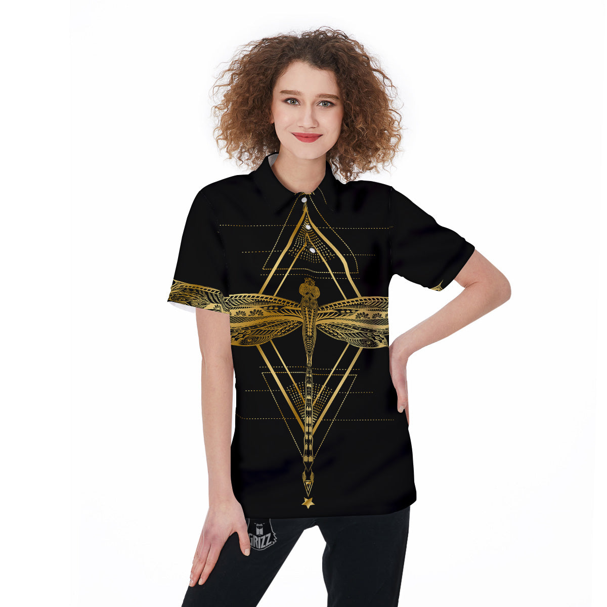 Dragonfly Boho Spiritual Print Women's Golf Shirts-grizzshop