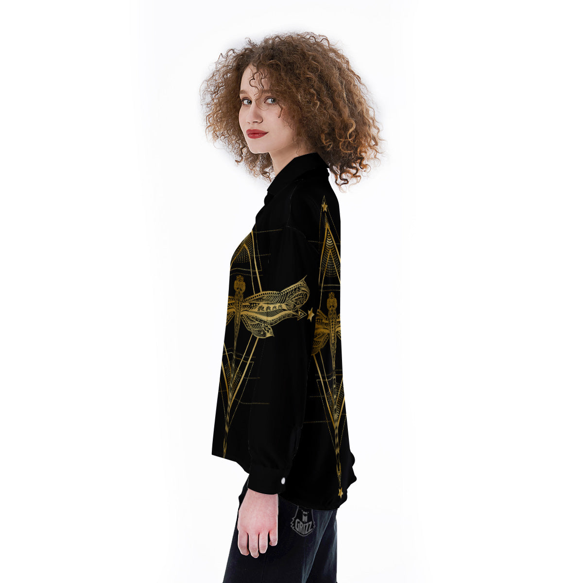 Dragonfly Boho Spiritual Print Women's Long Sleeve Shirts-grizzshop