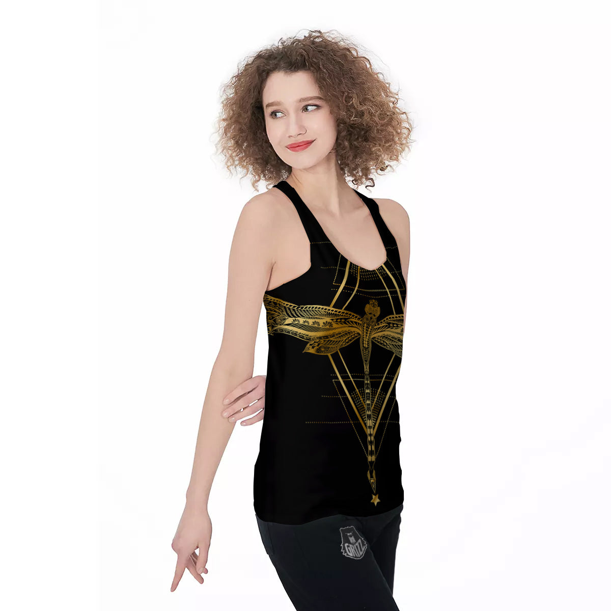 Dragonfly Boho Spiritual Print Women's Racerback Tank Top-grizzshop