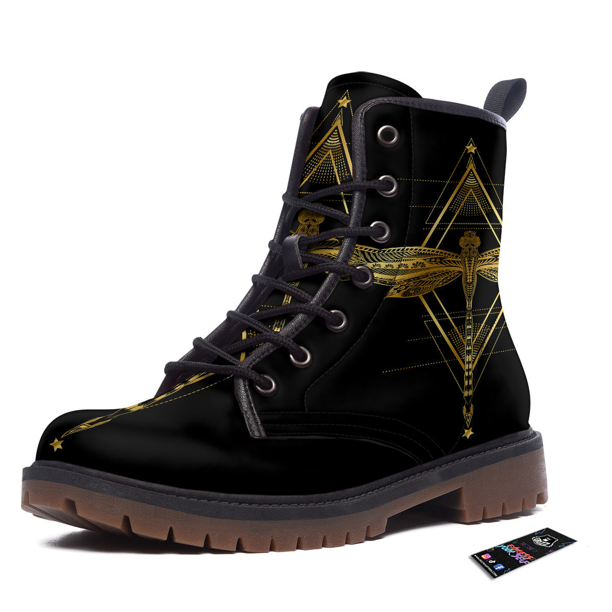 Dragonfly Boho Spiritual Print Work Boots-grizzshop