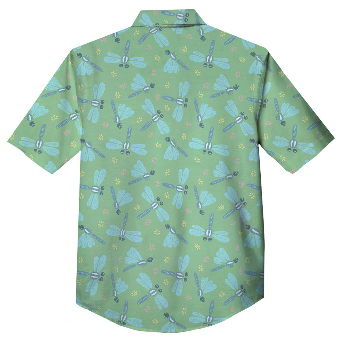 Dragonfly Green Print Pattern Button Up Shirt-grizzshop