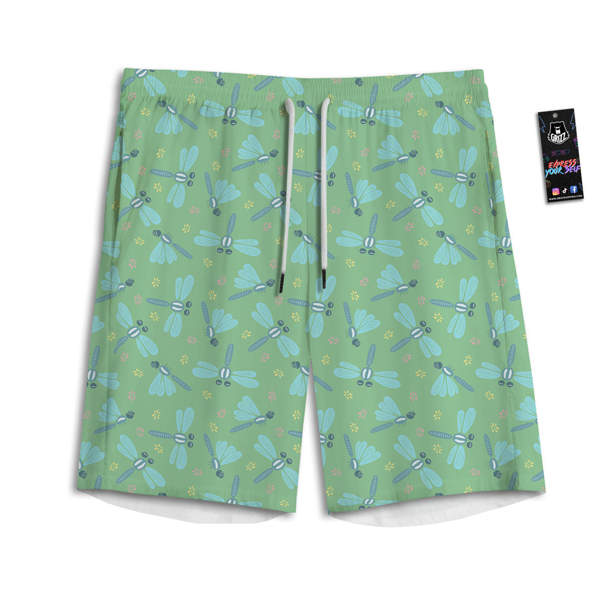 Electrocardiogram Heartbeat Print Men's Athletic Shorts