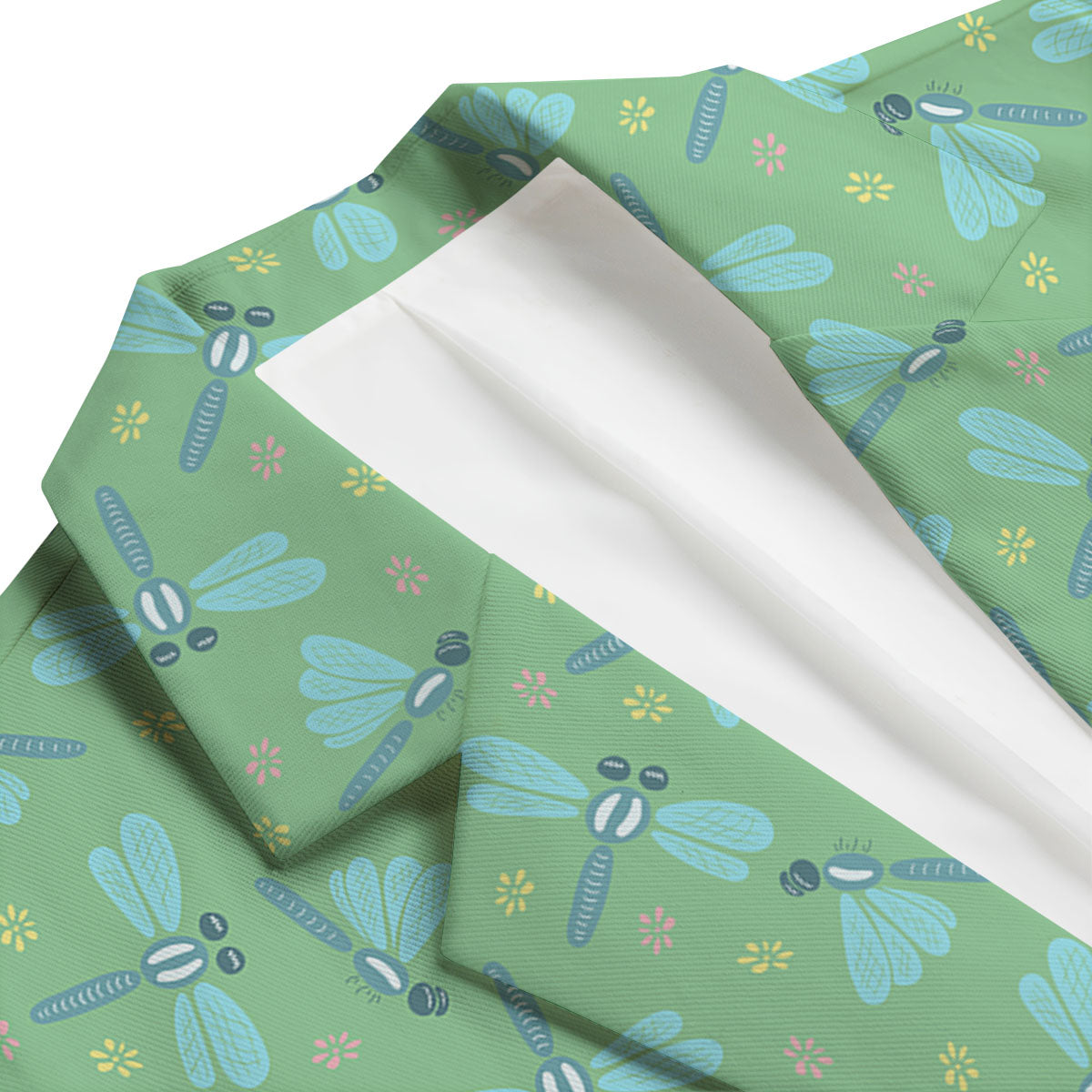 Dragonfly Green Print Pattern Men's Blazer-grizzshop