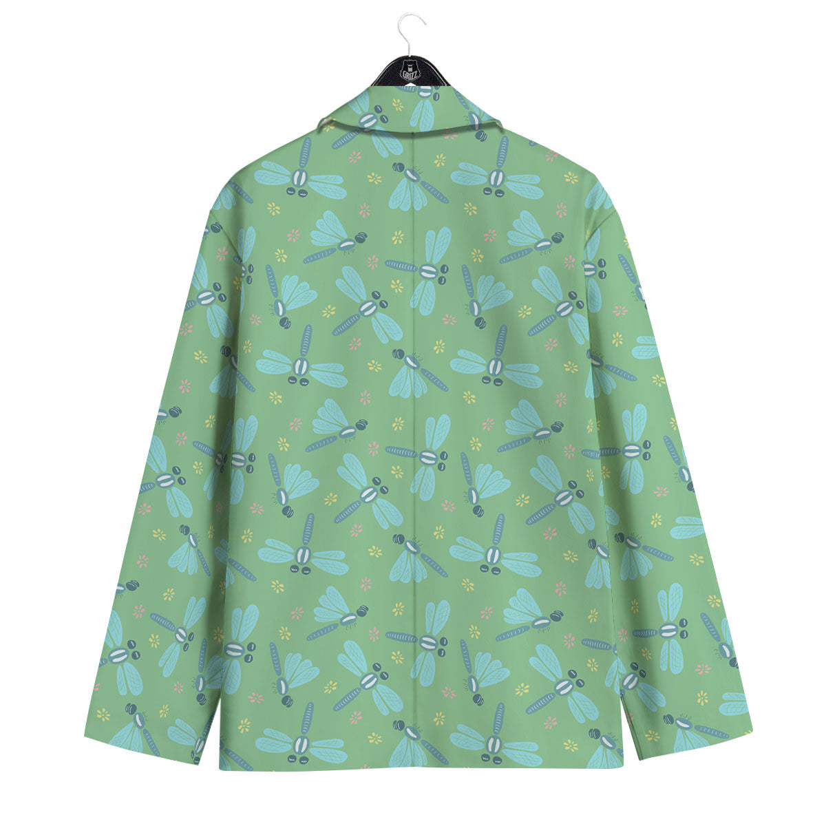 Dragonfly Green Print Pattern Men's Sport Coat-grizzshop