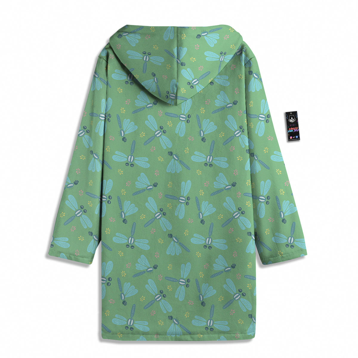 Dragonfly Green Print Pattern Men's Windbreaker Jacket-grizzshop