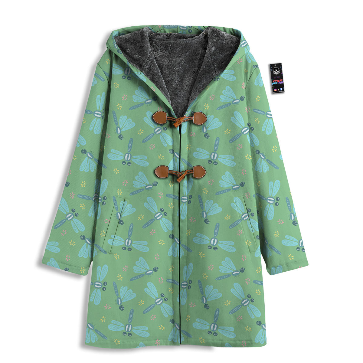Dragonfly Green Print Pattern Men's Windbreaker Jacket-grizzshop