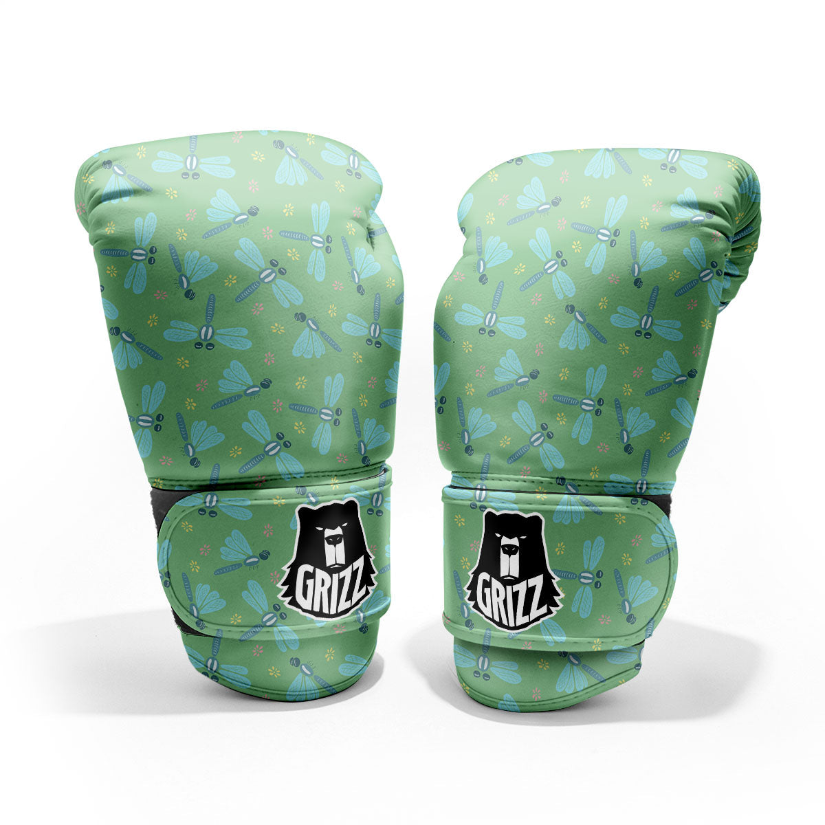 Dragonfly Green Print Pattern Pro Boxing Glove