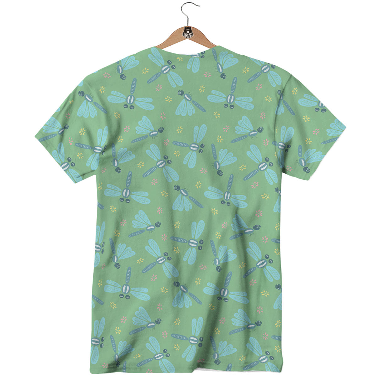 Dragonfly Green Print Pattern T-Shirt-grizzshop
