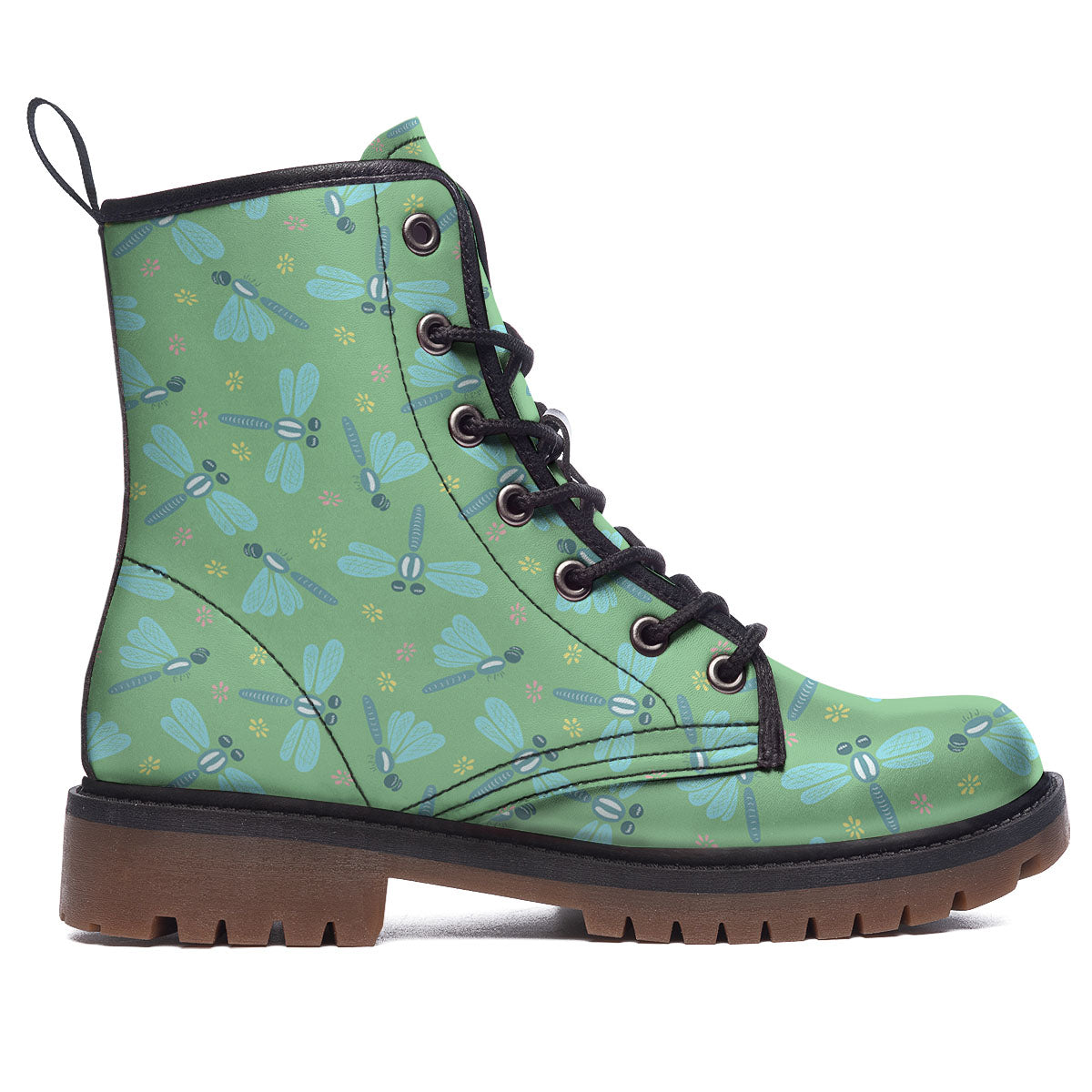 Dragonfly Green Print Pattern Work Boots-grizzshop