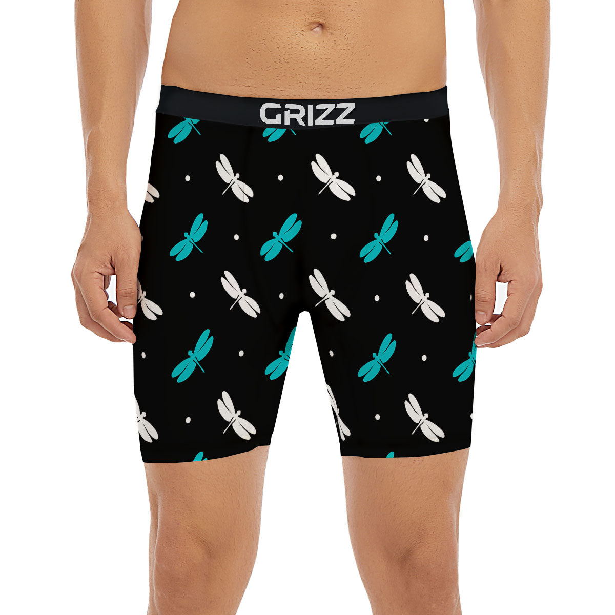 Dragonfly Polka Dot Print Pattern Boxer Briefs-grizzshop