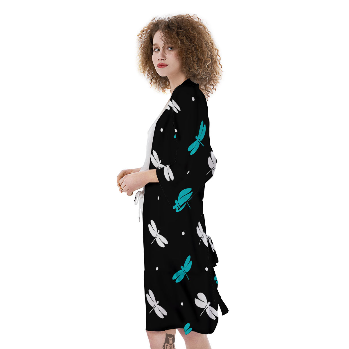 Dragonfly Polka Dot Print Pattern Kimono-grizzshop
