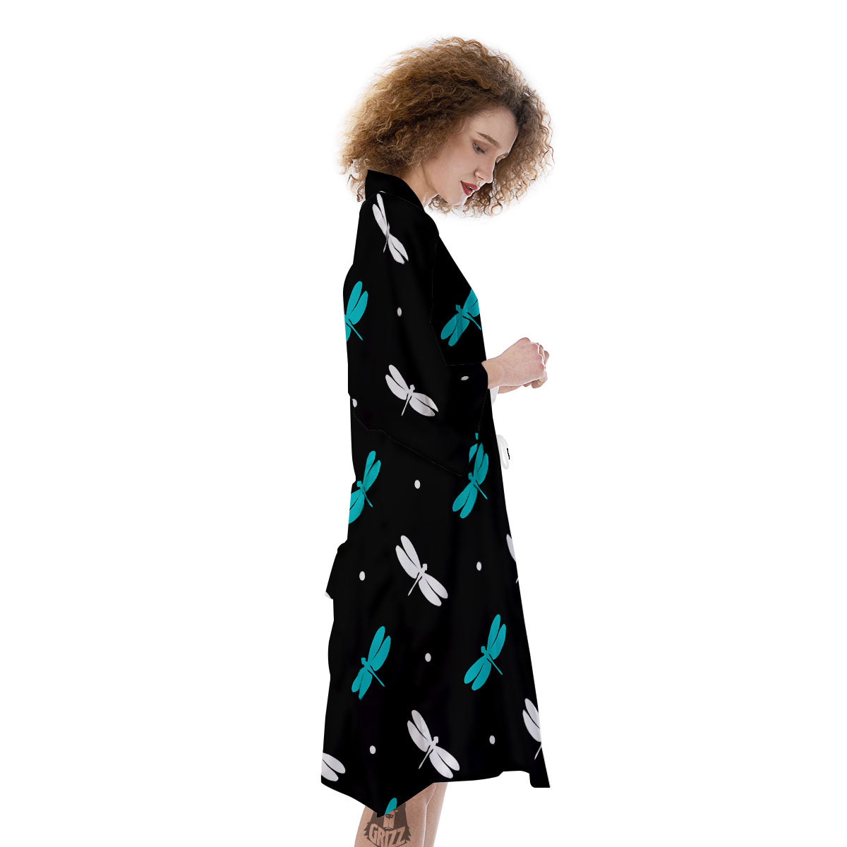 Dragonfly Polka Dot Print Pattern Kimono-grizzshop
