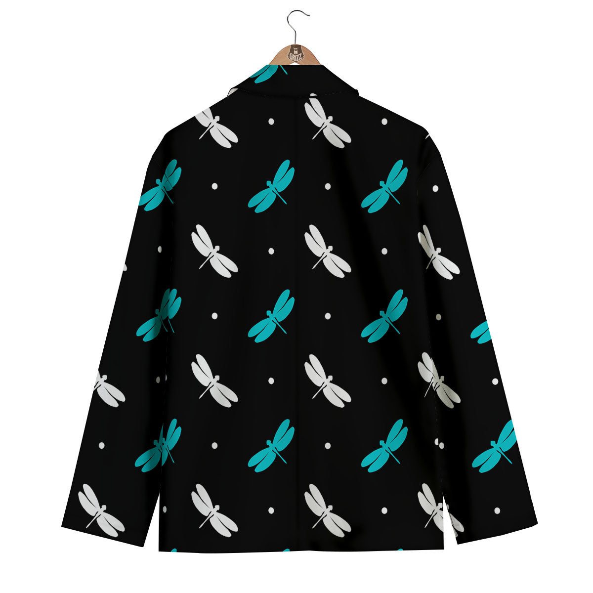 Dragonfly Polka Dot Print Pattern Men's Blazer-grizzshop