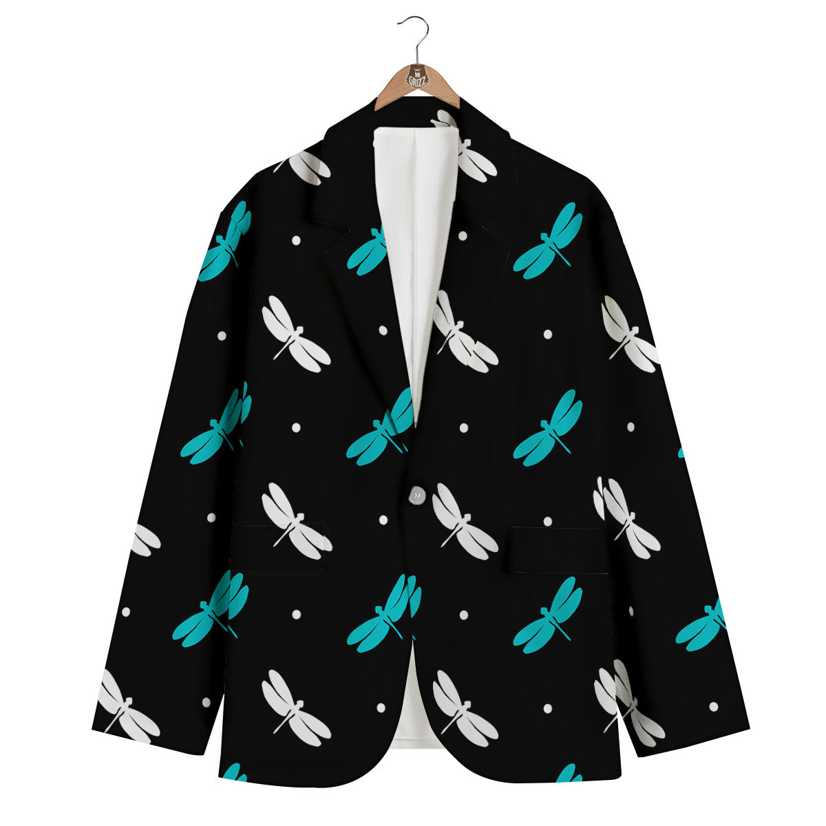 Dragonfly Polka Dot Print Pattern Men's Blazer-grizzshop