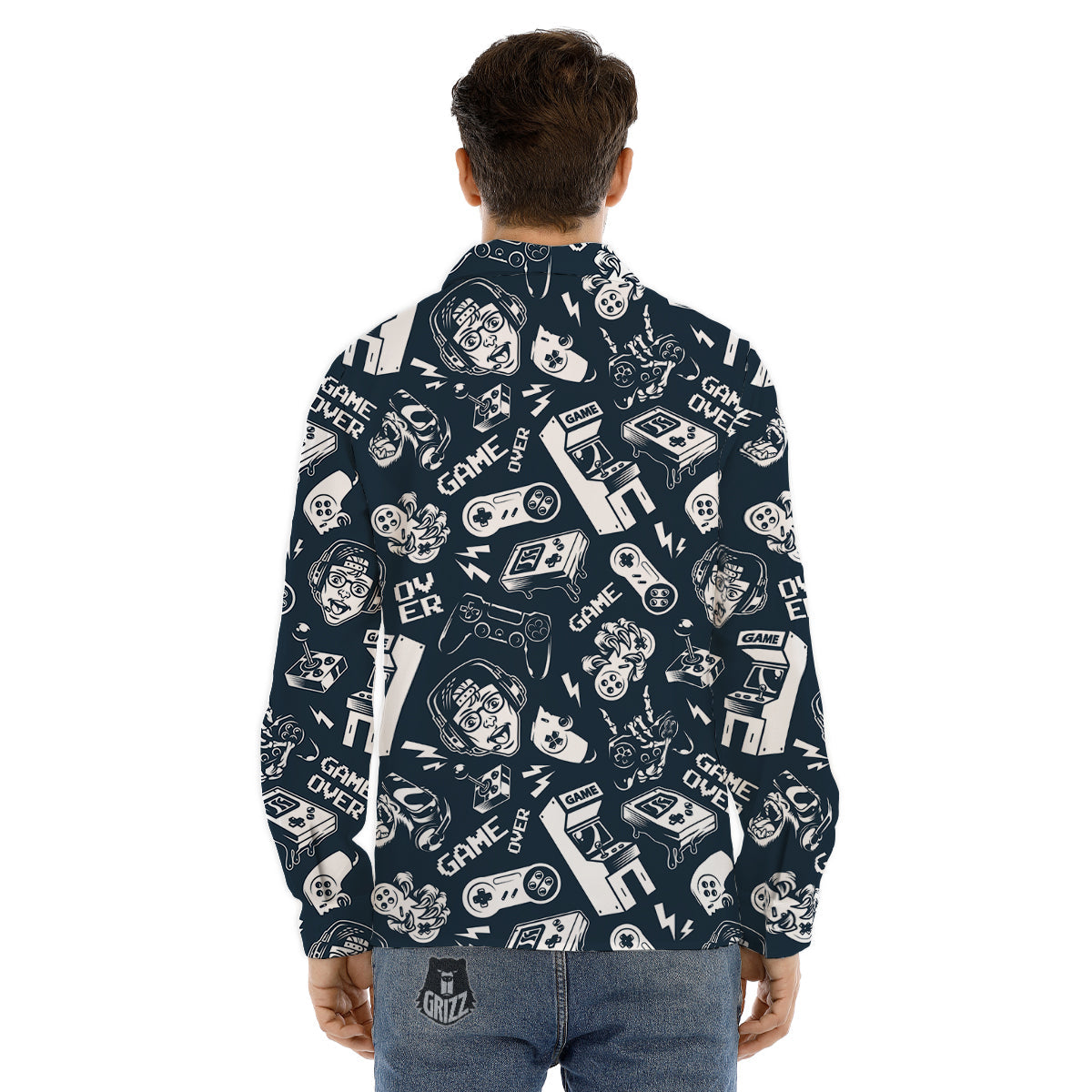 Dragonfly Polka Dot Print Pattern Men's Dress Shirts-grizzshop