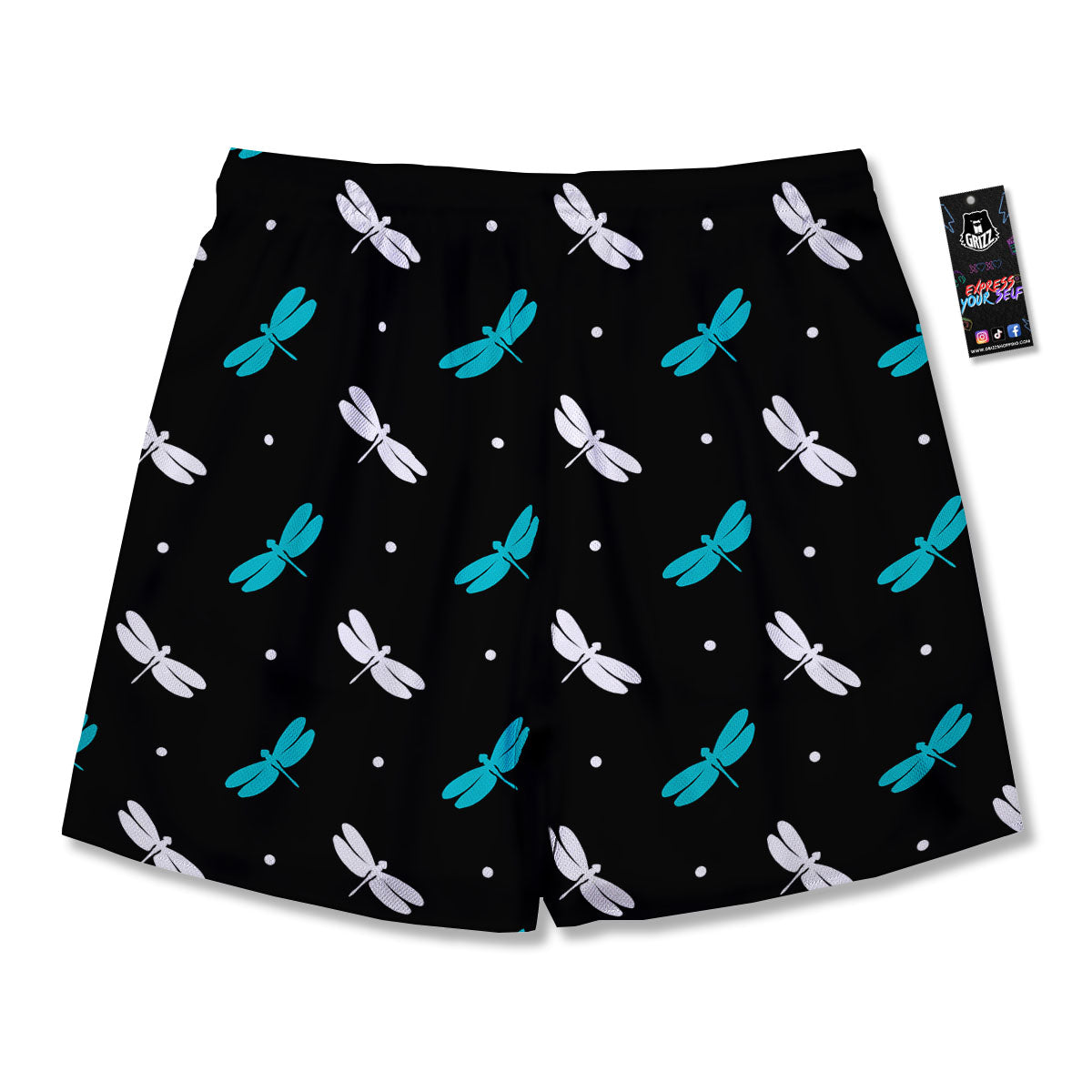 Dragonfly Polka Dot Print Pattern Men's Running Shorts-grizzshop