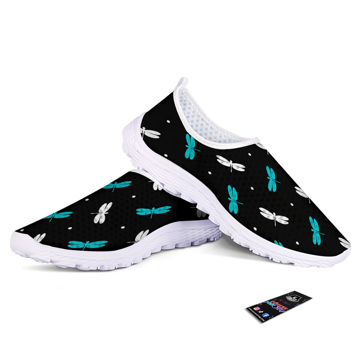 Dragonfly Polka Dot Print Pattern Nurse Shoes-grizzshop