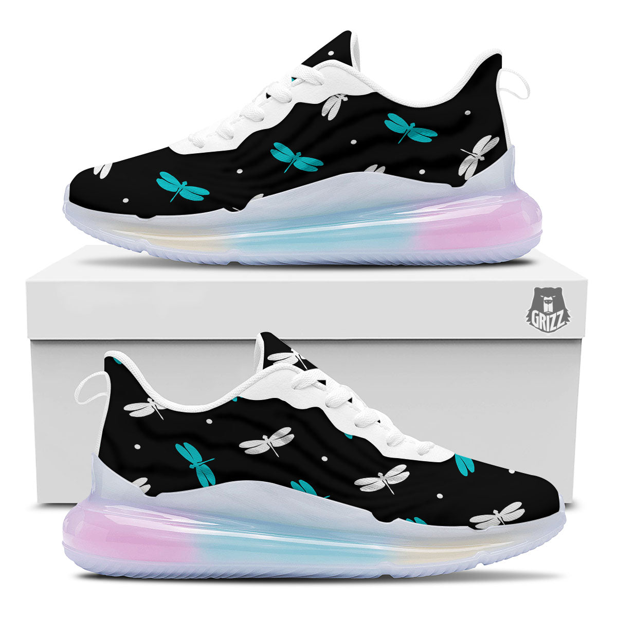 Dragonfly Polka Dot Print Pattern Running Sneakers-grizzshop