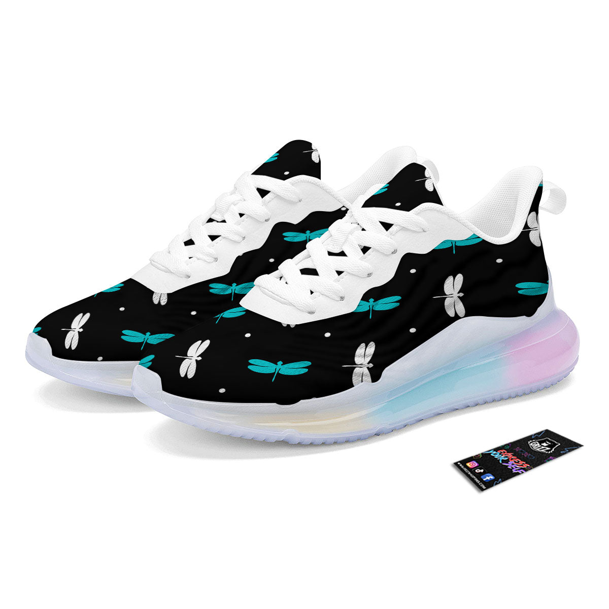 Dragonfly Polka Dot Print Pattern Running Sneakers-grizzshop
