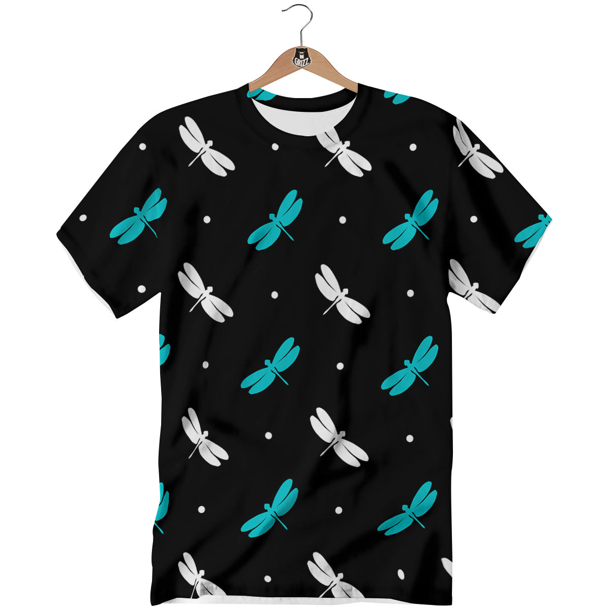 Dragonfly Polka Dot Print Pattern T-Shirt-grizzshop
