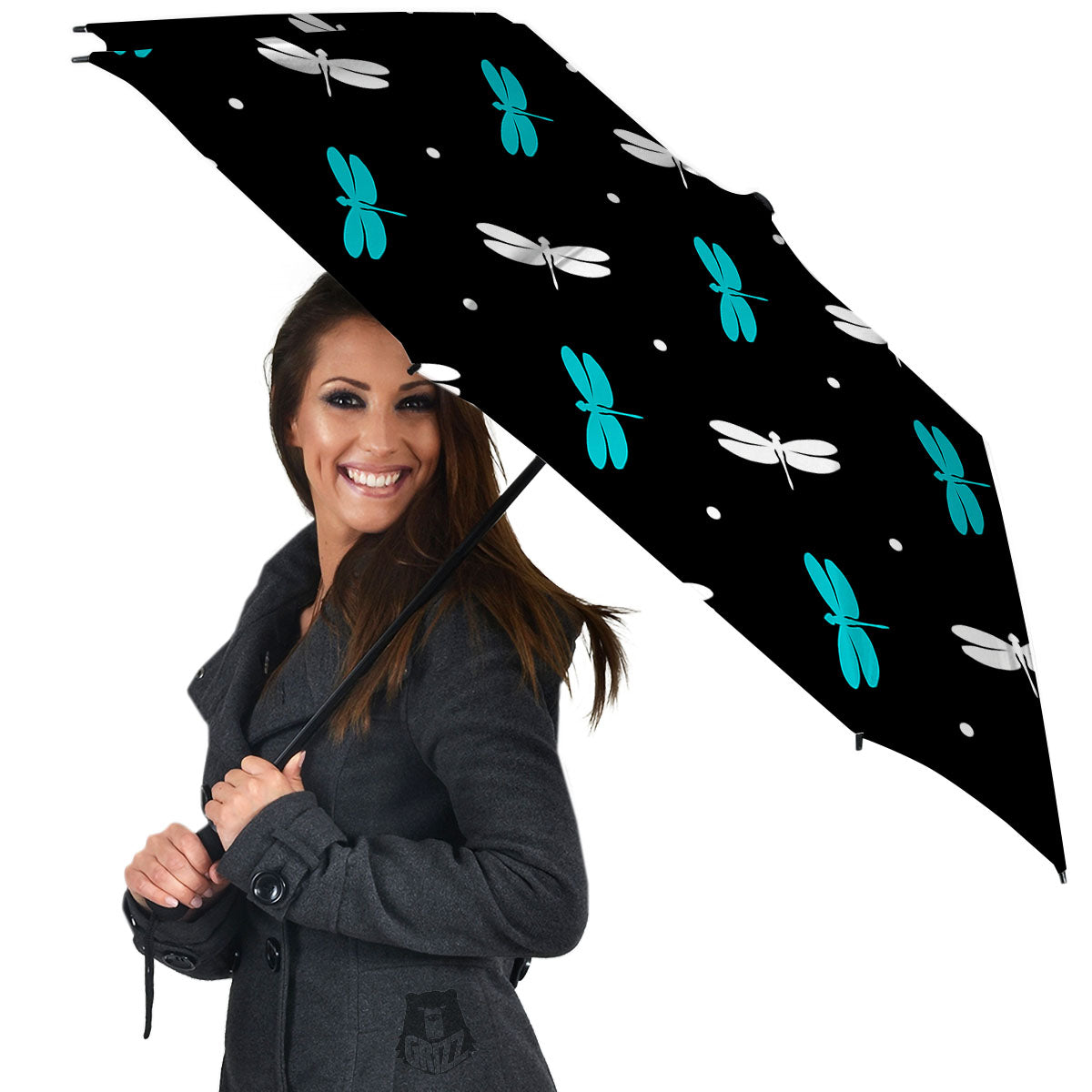 Dragonfly Polka Dot Print Pattern Umbrella-grizzshop