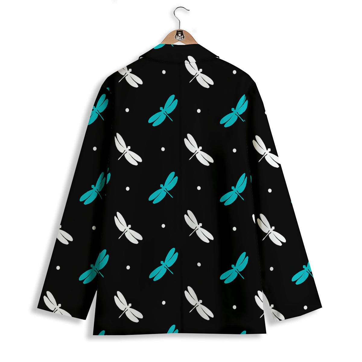 Dragonfly Polka Dot Print Pattern Women's Blazer-grizzshop