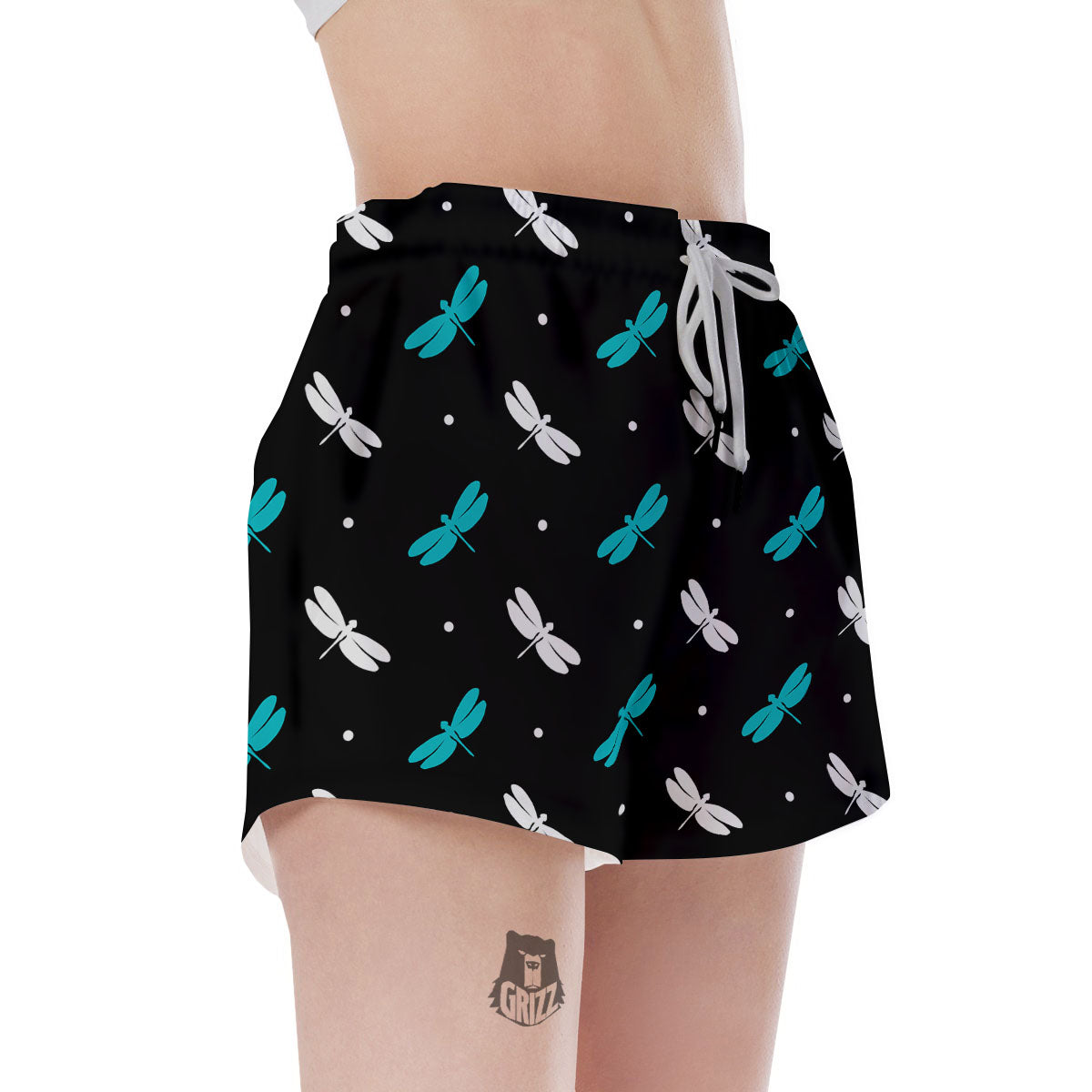 Dragonfly Polka Dot Print Pattern Women's Shorts-grizzshop