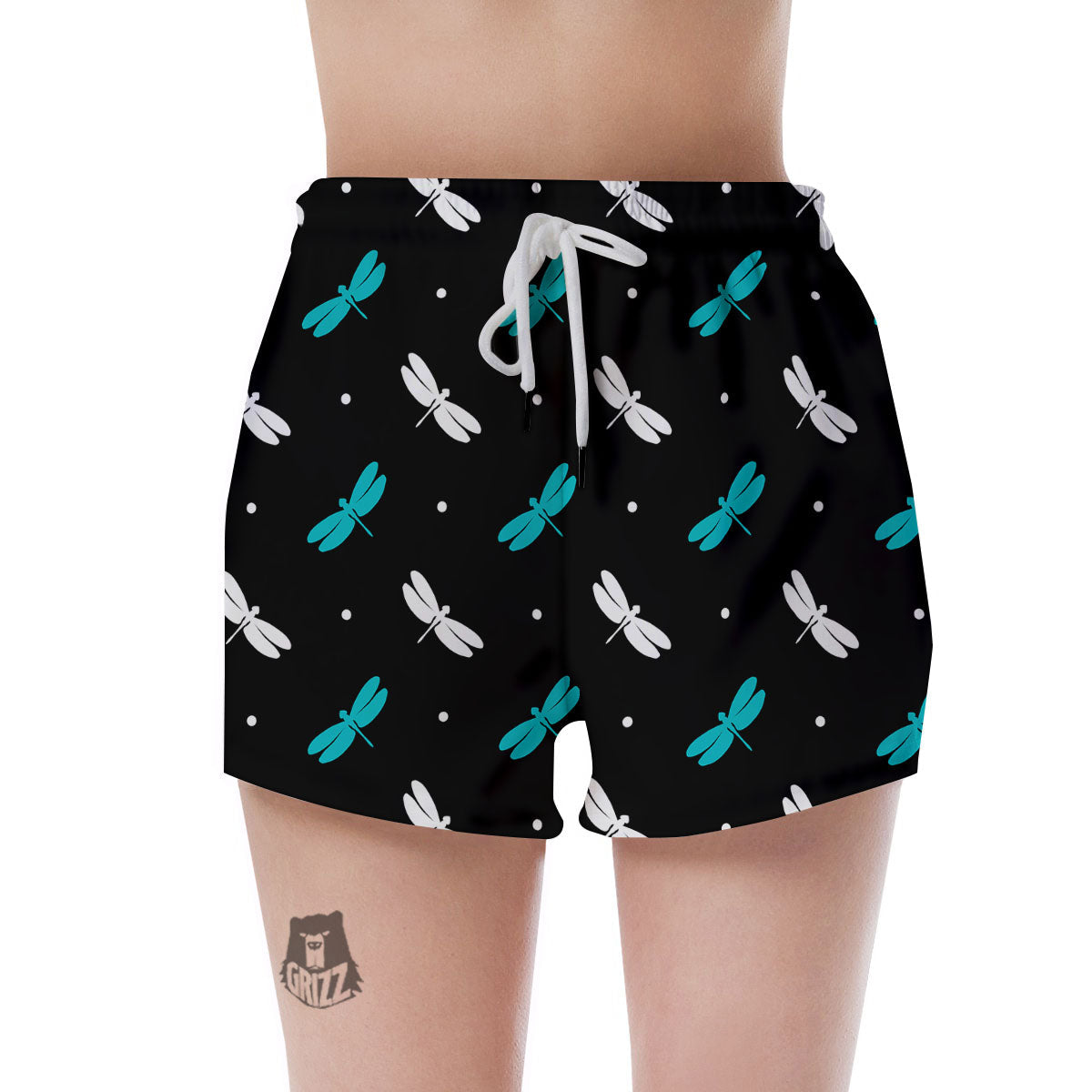 Dragonfly Polka Dot Print Pattern Women's Shorts-grizzshop