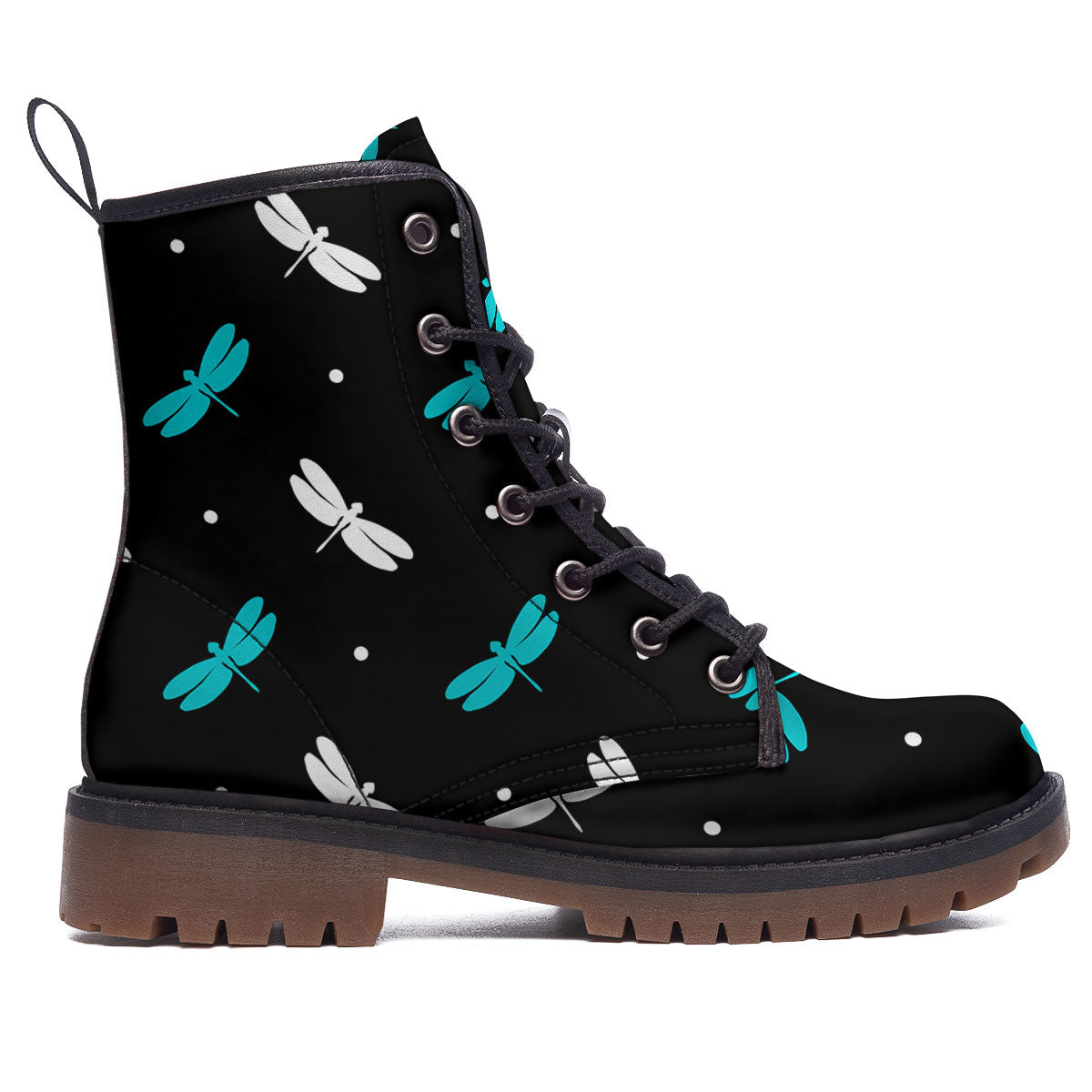 Dragonfly Polka Dot Print Pattern Work Boots-grizzshop
