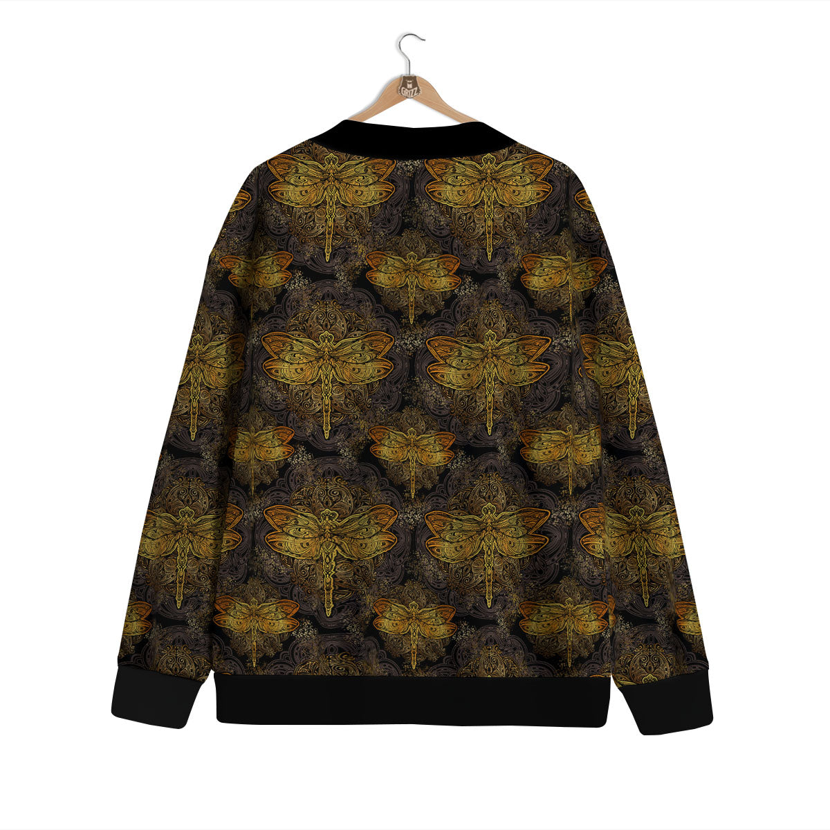 Dragonfly Spiritual Golden Print Cardigan-grizzshop