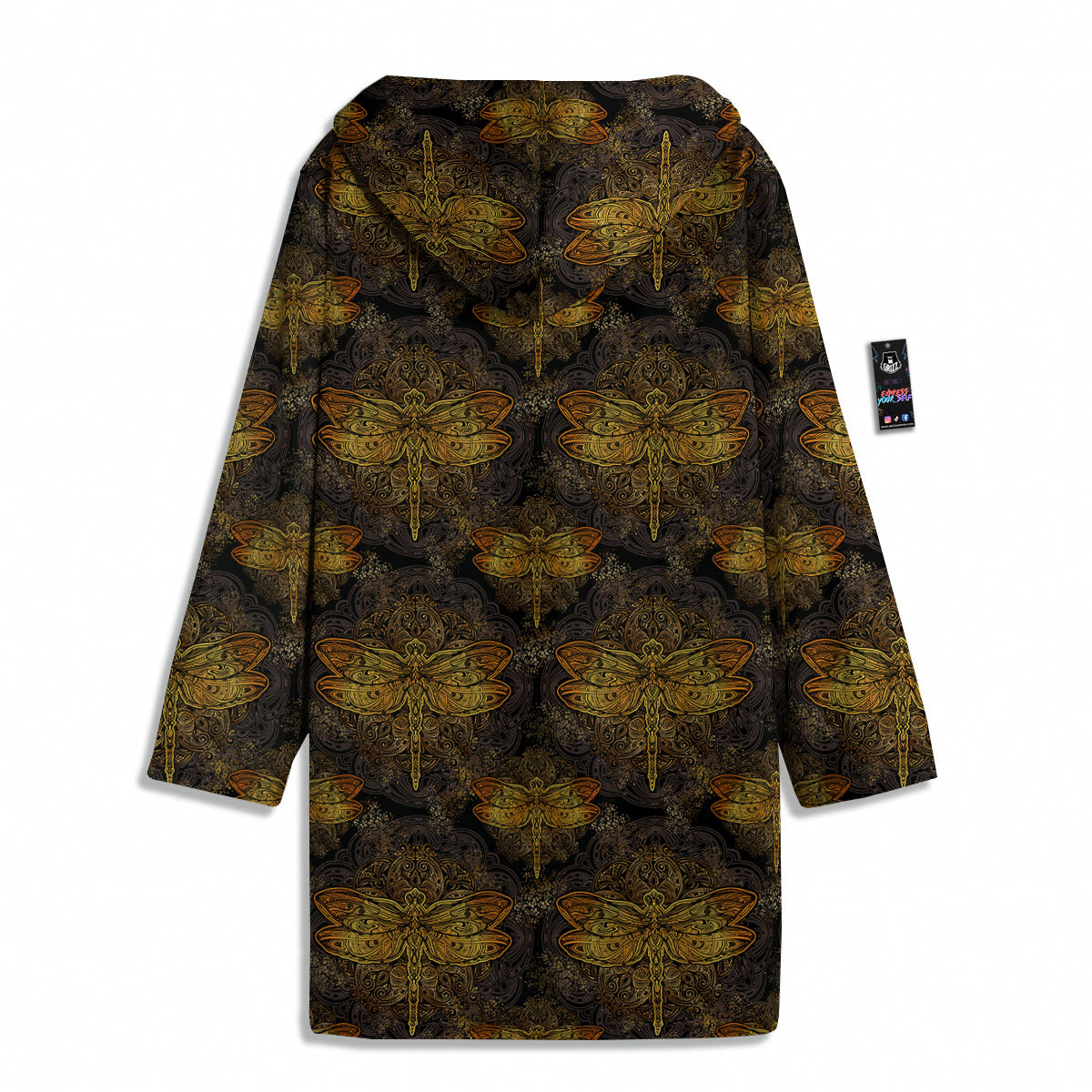Dragonfly Spiritual Golden Print Men's Windbreaker Jacket-grizzshop
