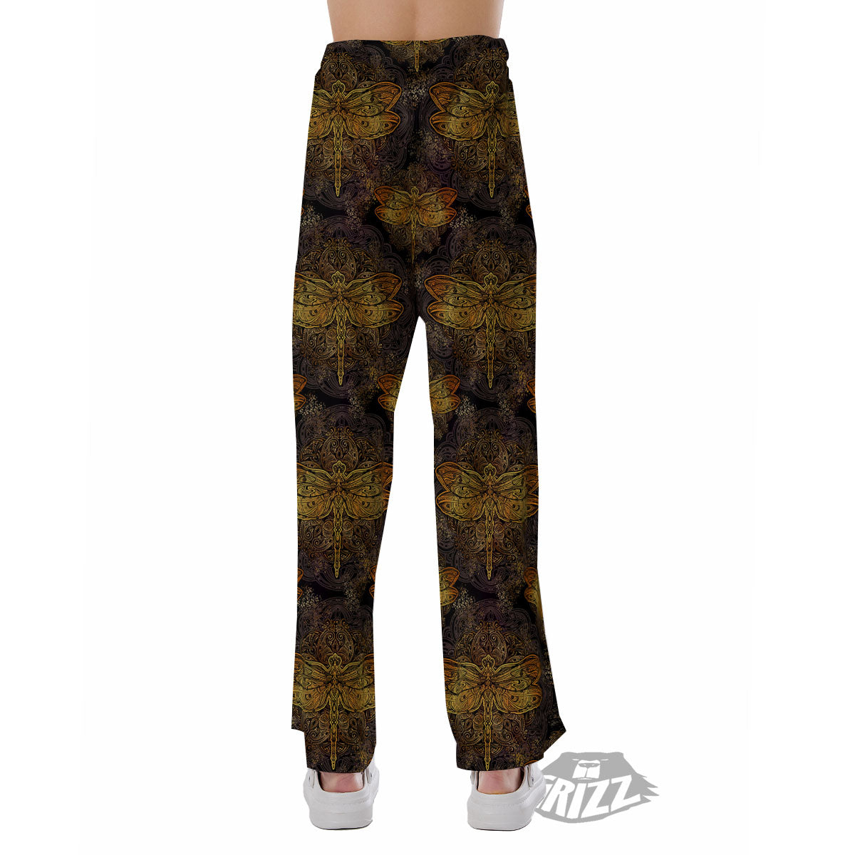 Dragonfly Spiritual Golden Print Pajama Pants-grizzshop