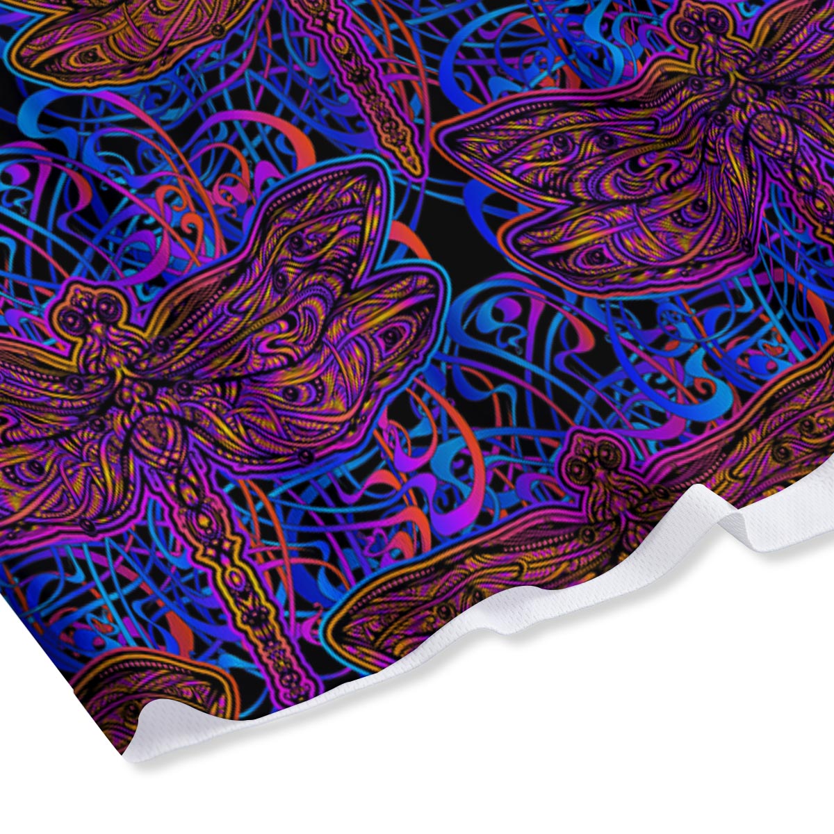 Dragonfly Trippy Print Pattern Mesh Shorts