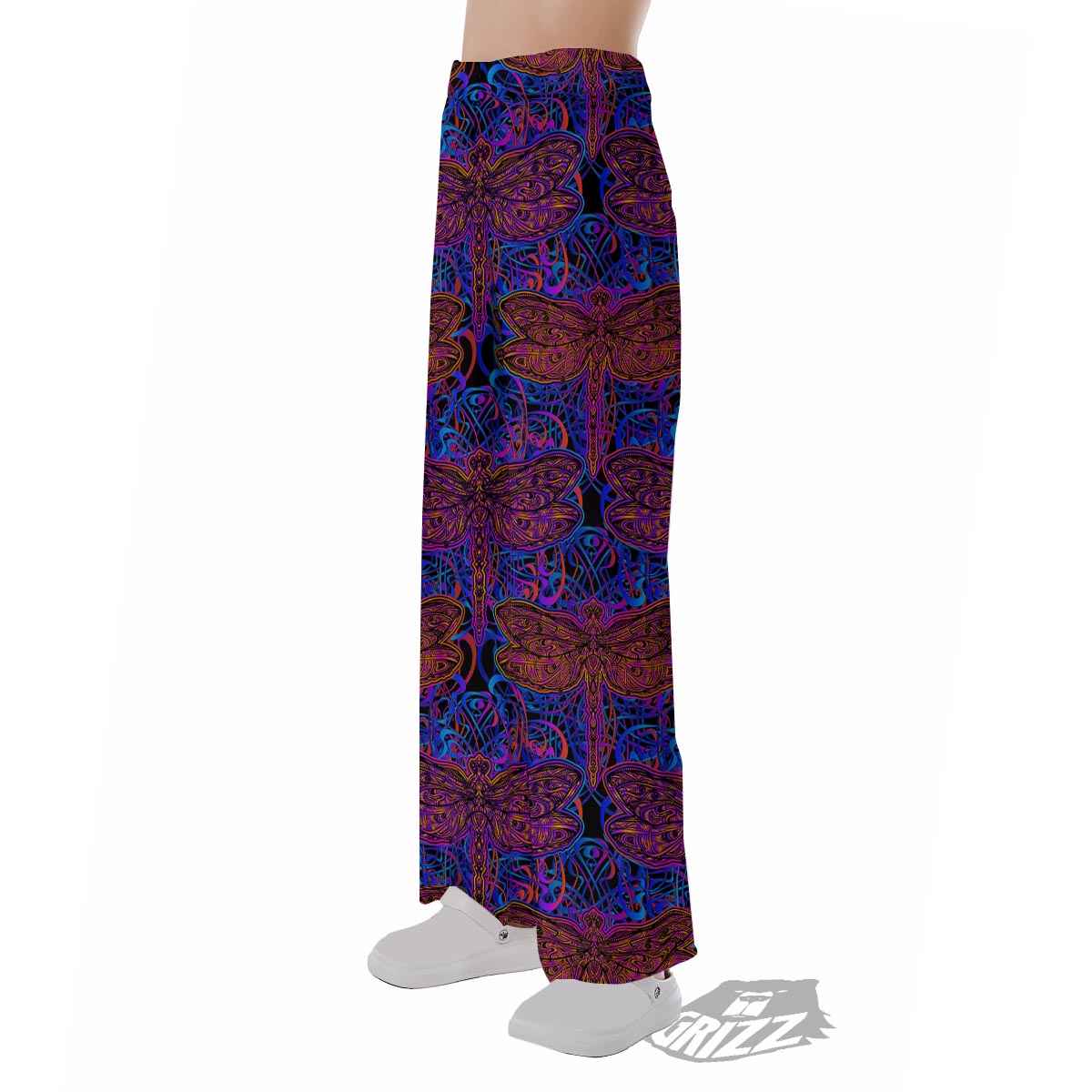 Dragonfly Trippy Print Pattern Pajama Pants-grizzshop