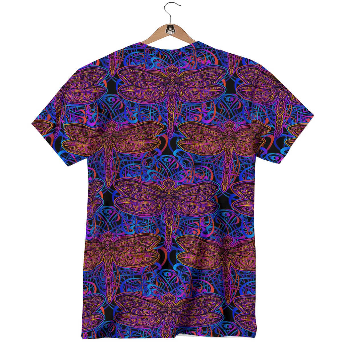 Dragonfly Trippy Print Pattern T-Shirt-grizzshop