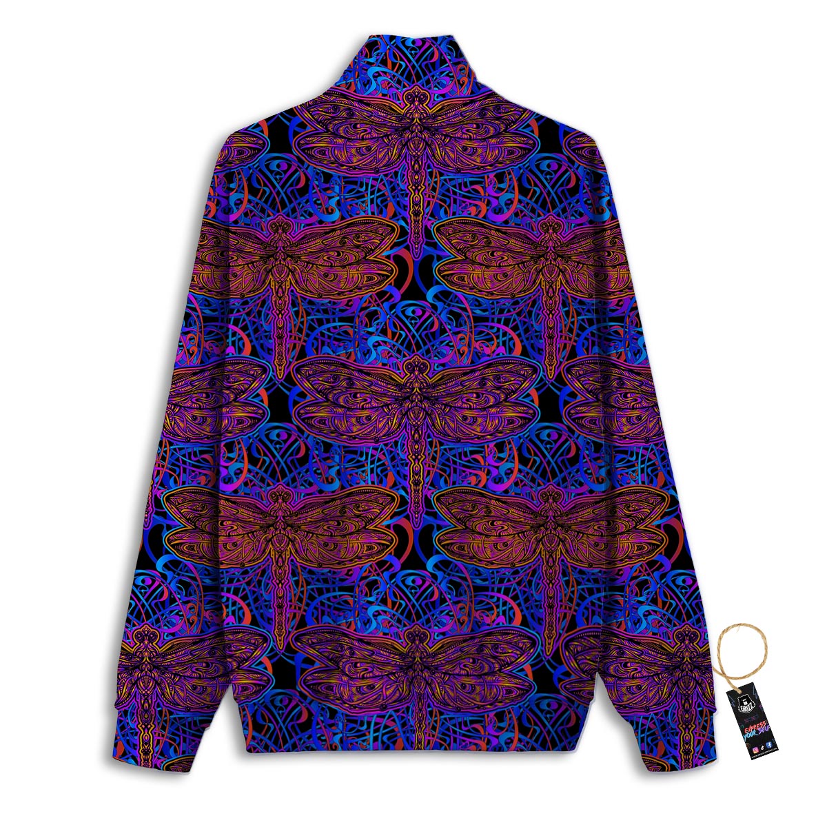 Dragonfly Trippy Print Pattern Track Jacket-grizzshop