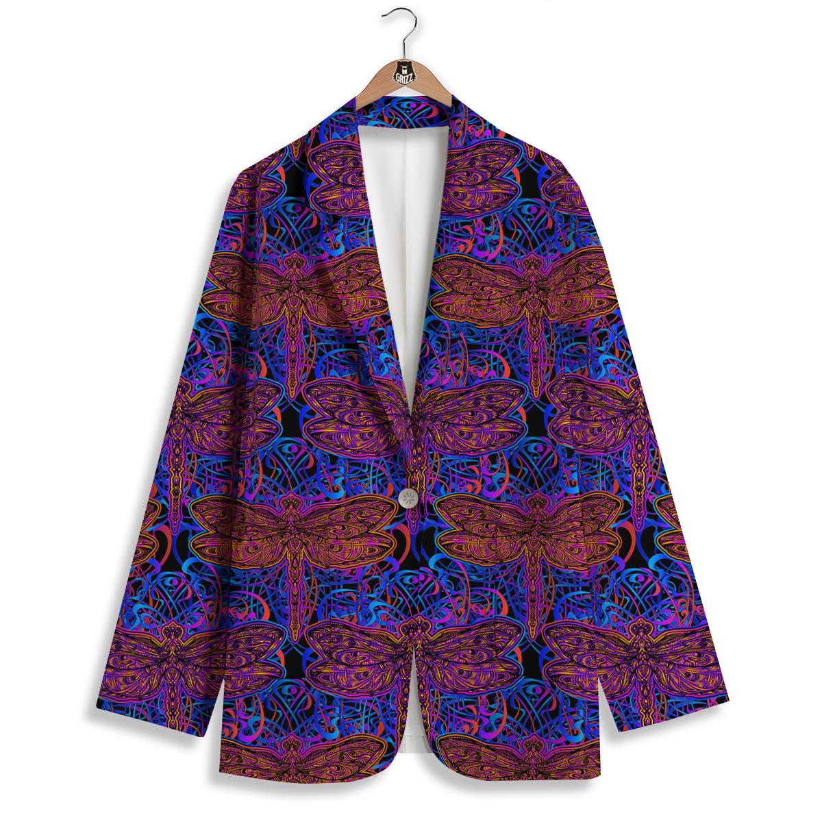 Dragonfly Trippy Print Pattern Women's Blazer-grizzshop