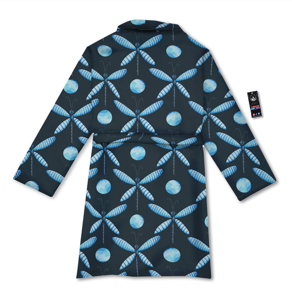 Dragonfly Turquoise Print Pattern Bathrobe-grizzshop
