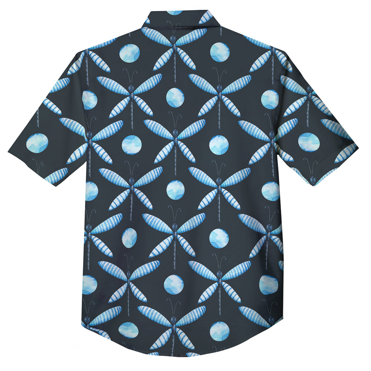 Dragonfly Turquoise Print Pattern Button Up Shirt-grizzshop