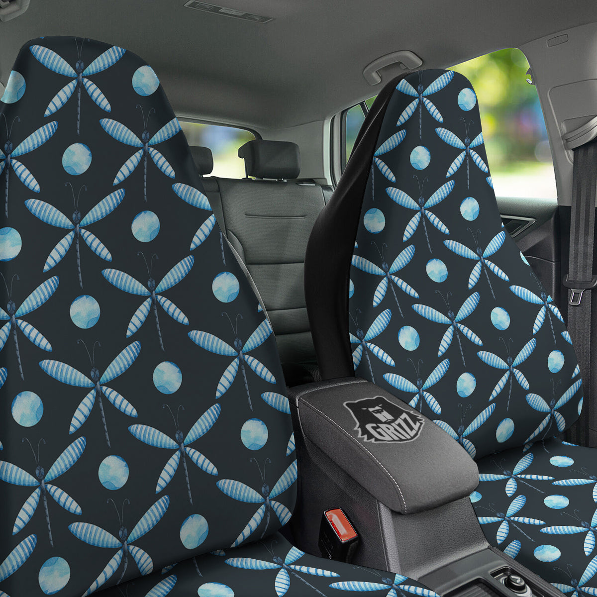 Dragonfly Turquoise Print Pattern Car Seat Covers-grizzshop