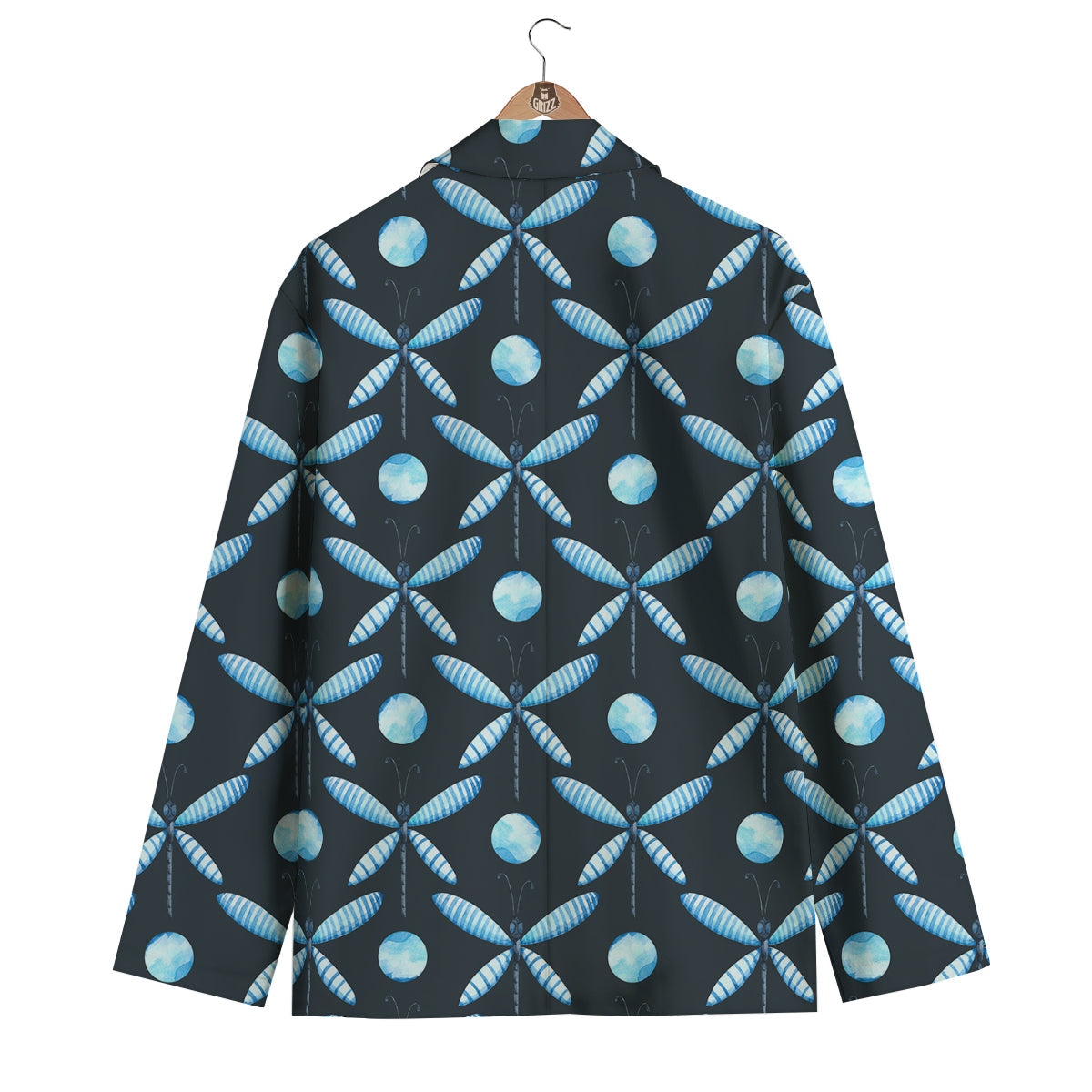 Dragonfly Turquoise Print Pattern Men's Blazer-grizzshop