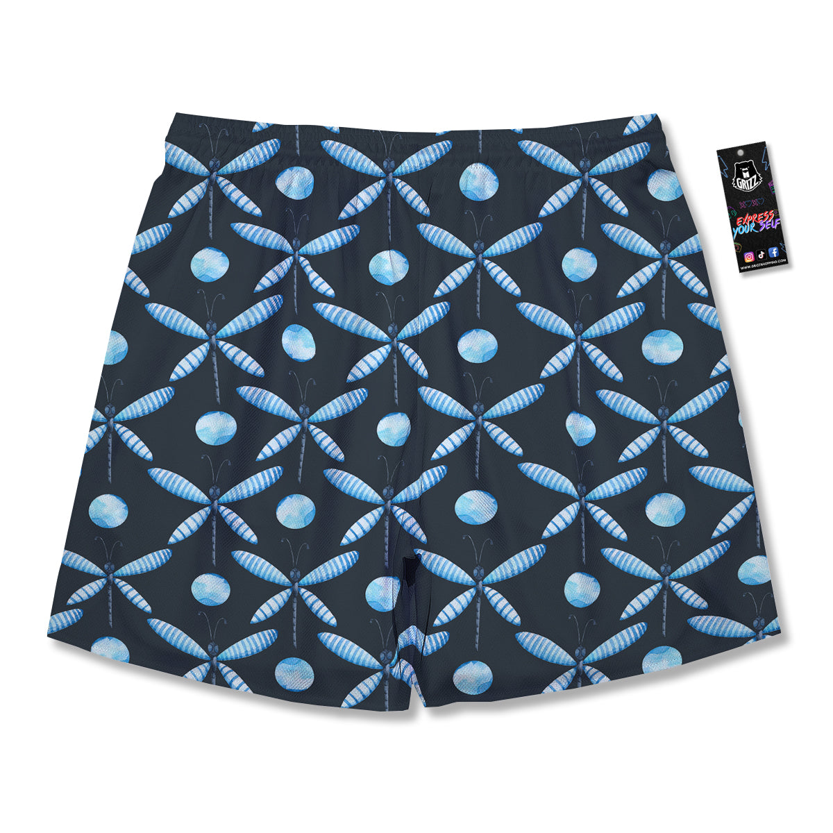 Dragonfly Turquoise Print Pattern Men's Running Shorts-grizzshop